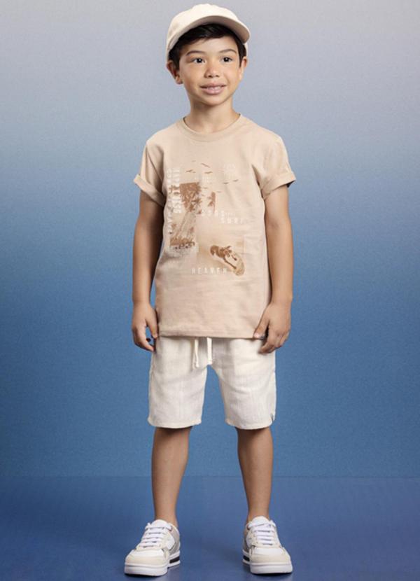 Ioluig - Conjunto Camiseta e Bermuda Sarja Surf Marrom