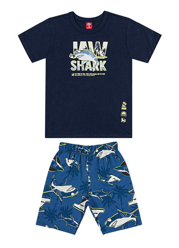 Bee Loop - Conjunto Camiseta e Bermuda Shark Azul 1