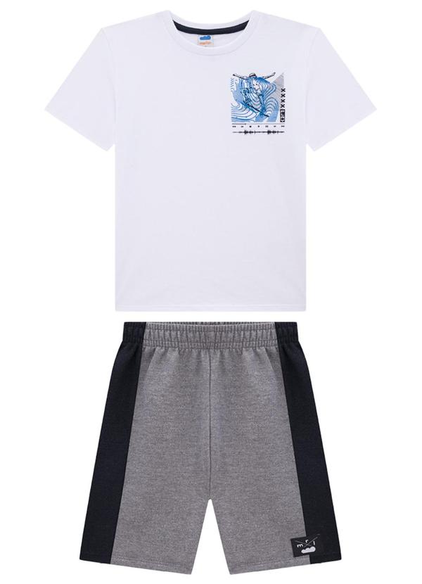 Marlan - Conjunto Camiseta e Bermuda Skater Branco