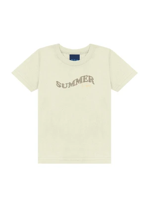 Ddk - Conjunto Camiseta  e Bermuda Sublimada Bege - DDK