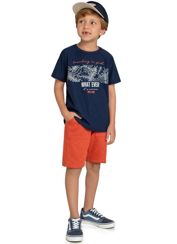 Marlan - Conjunto Camiseta e Bermuda Traveling Azul