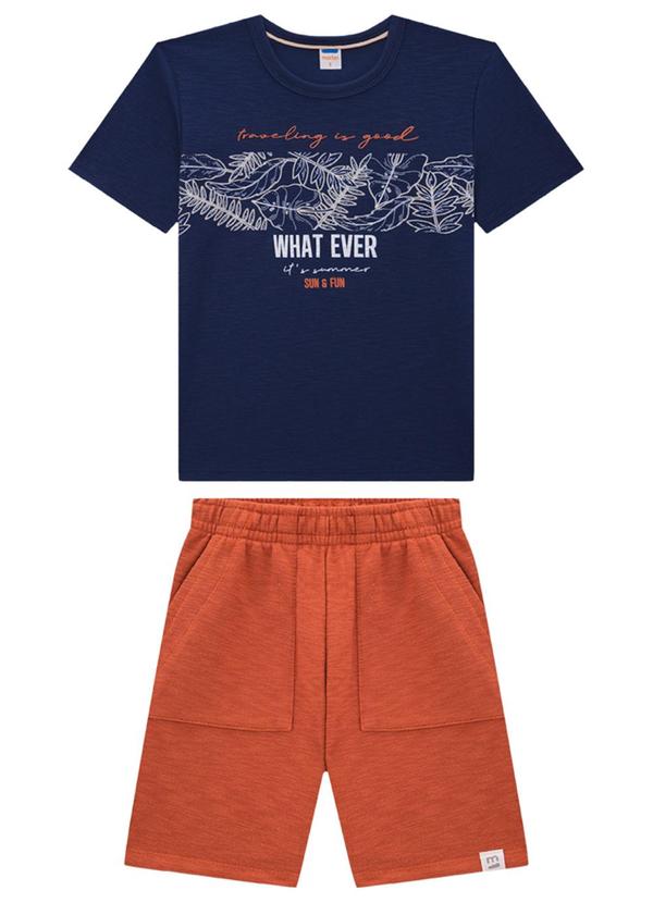 Marlan - Conjunto Camiseta e Bermuda Traveling Azul 2