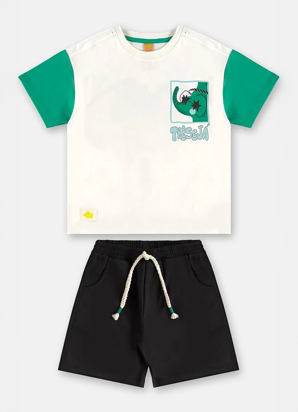 Três e Já - Conjunto Camiseta e Bermuda Branco 3