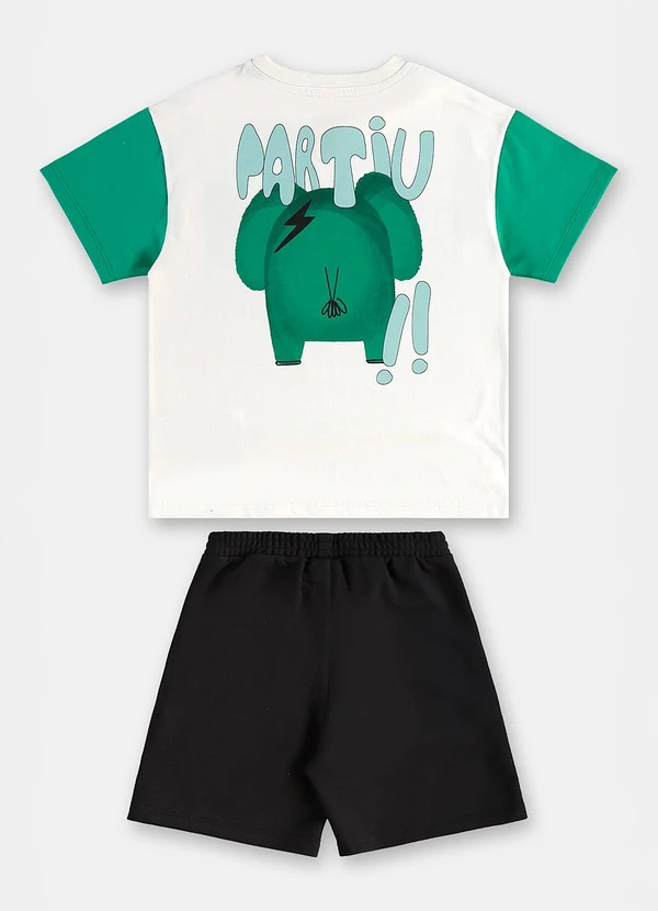 Três e Já - Conjunto Camiseta e Bermuda Branco 4