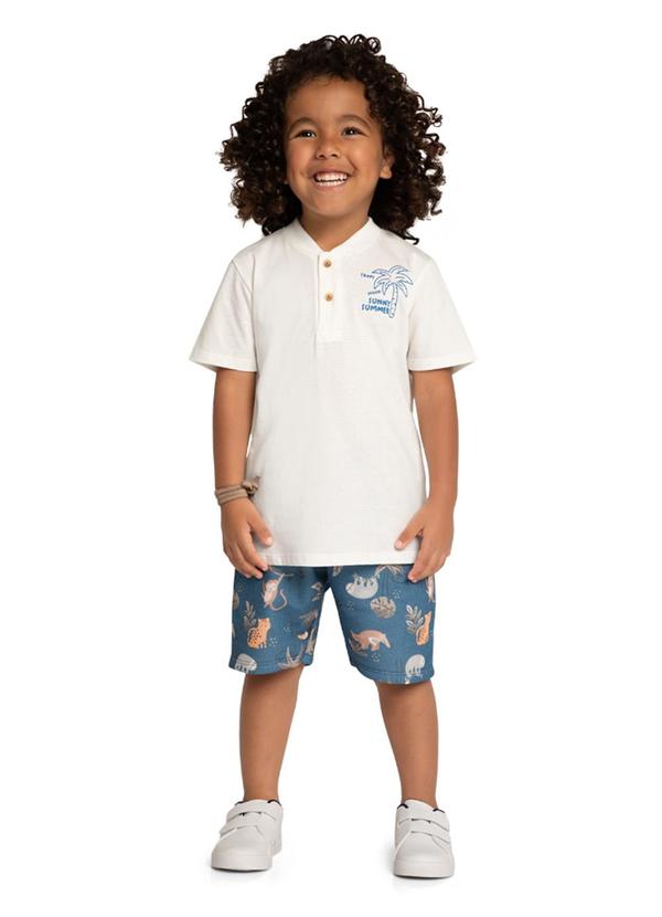 Marlan - Conjunto Camiseta e Bermuda Tropi Bege