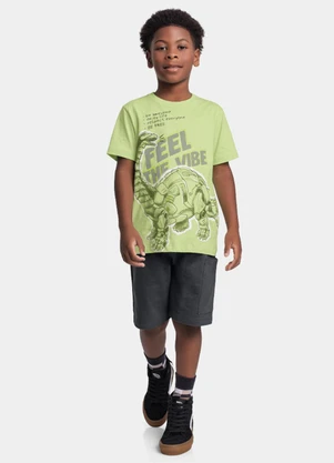 Fakini Kids - Conjunto Camiseta e Bermuda Verde - FAKINI KIDS