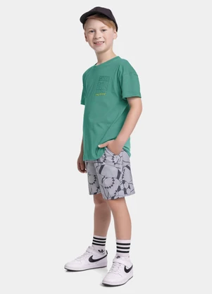 Fakini Kids - Conjunto Camiseta e Bermuda Verde - FAKINI KIDS