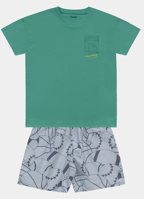 Fakini Kids - Conjunto Camiseta e Bermuda Verde 4