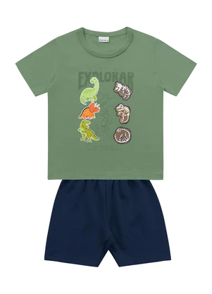 Fakini Kids - Conjunto Camiseta e Bermuda Verde - FAKINI KIDS