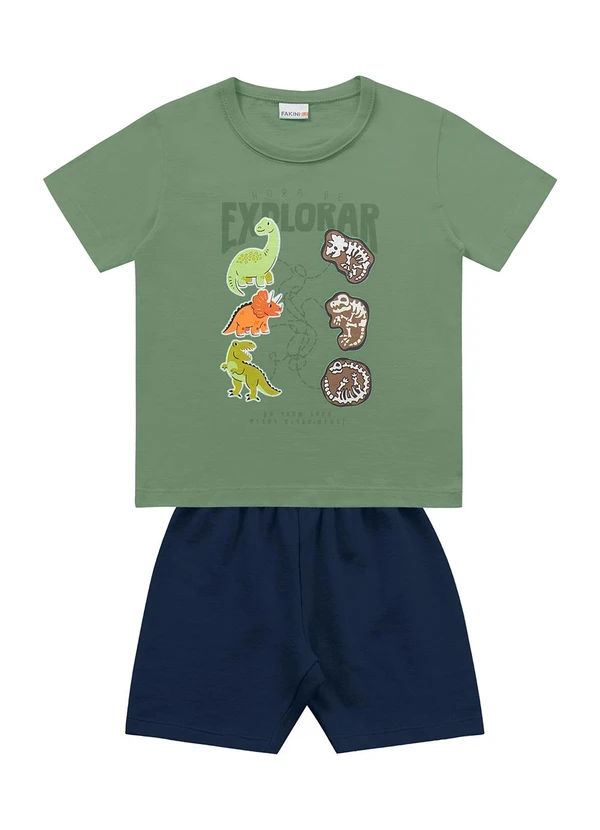 Fakini Kids - Conjunto Camiseta e Bermuda Verde