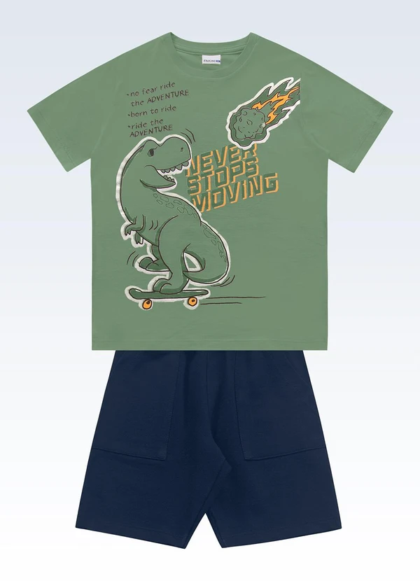 Fakini Kids - Conjunto Camiseta e Bermuda Verde