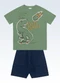 Fakini Kids - Conjunto Camiseta e Bermuda Bege - variação: Verde