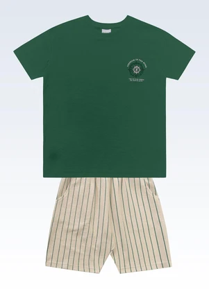 Fakini Kids - Conjunto Camiseta e Bermuda Verde - FAKINI KIDS