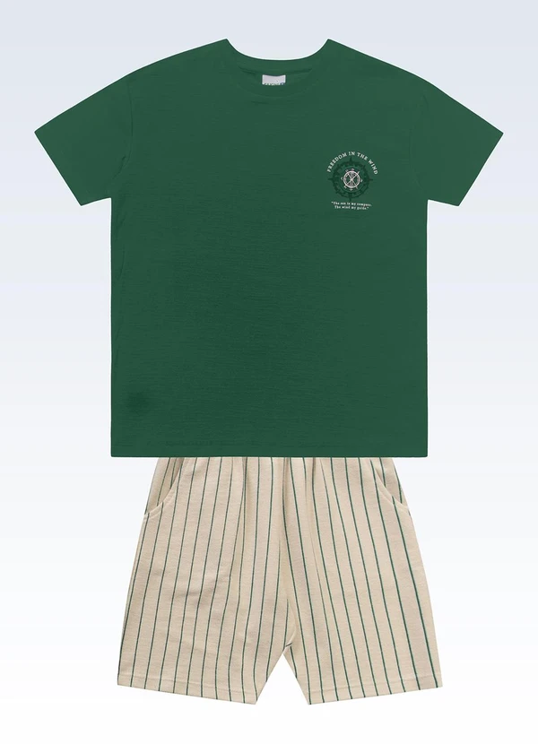 Fakini Kids - Conjunto Camiseta e Bermuda Verde
