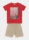 Fakini Kids - Conjunto Camiseta e Bermuda Vermelho - variação: Vermelho