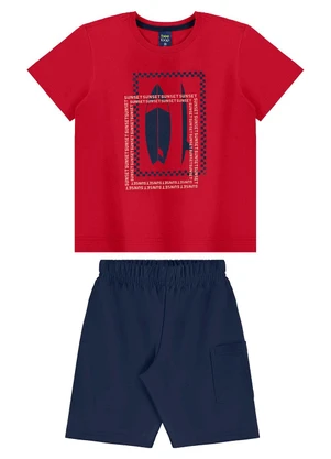 Bee Loop - Conjunto Camiseta e Bermuda Vermelho - BEE LOOP