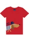 Ddk - Conjunto Camiseta Estampa Leão e Bermuda Verde - variação: Vermelho