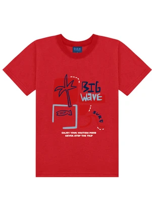 Ddk - Conjunto Camiseta e Bermuda Vermelho - DDK
