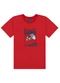 Ddk - Conjunto Camiseta Estampa Wheels e Bermuda Bege - variação: Vermelho