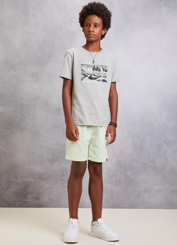 Youccie - Conjunto Camiseta e Bermuda Wonderful Cinza