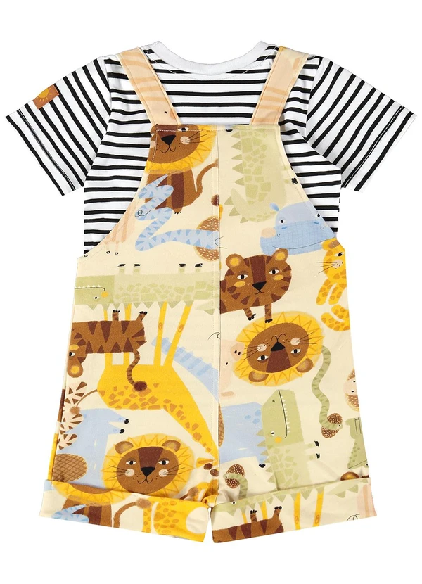 Três e Já - Conjunto Camiseta e Jardineira Branco 3