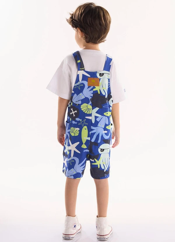 Três e Já - Conjunto Camiseta e Jardineira Branco 2