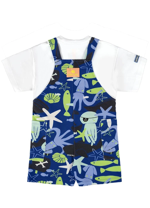 Três e Já - Conjunto Camiseta e Jardineira Branco 4