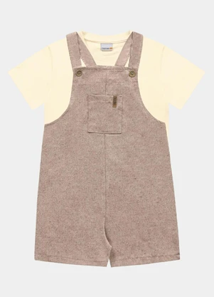 Fakini Kids - Conjunto Camiseta e Macacao Amarelo - FAKINI KIDS