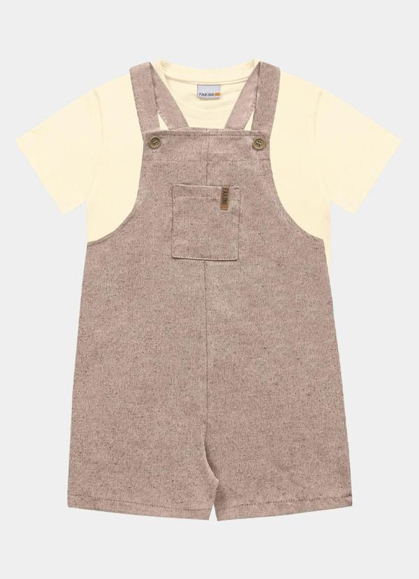 Fakini Kids - Conjunto Camiseta e Macacao Amarelo