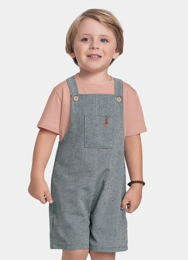 Fakini Kids - Conjunto Camiseta e Macacao Rosa 2