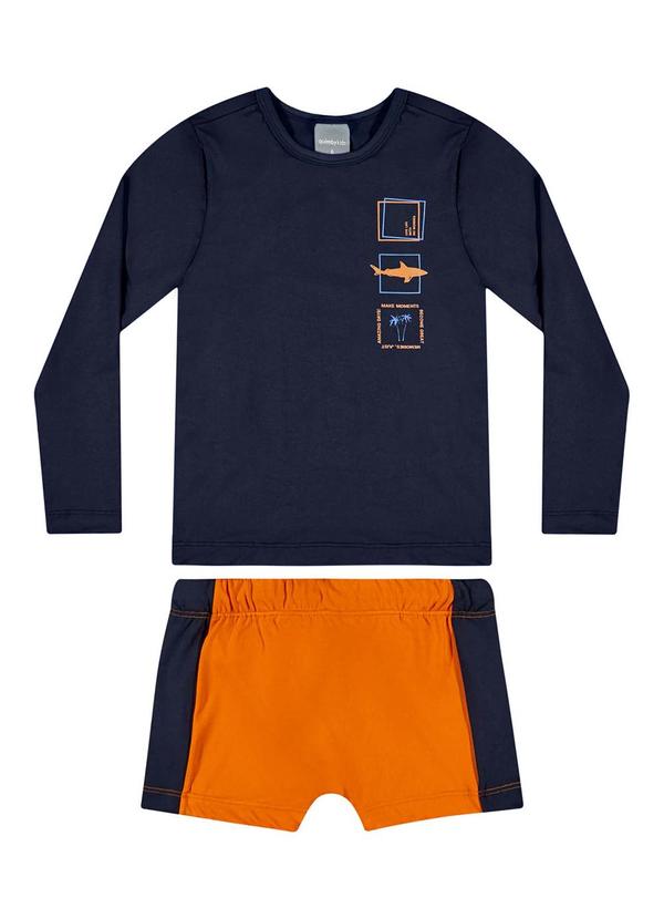 Quimby - Conjunto Camiseta e Sunga Fps +50 Azul