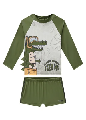 Marlan - Conjunto Camiseta e Sunga Proteção Uv Verde - MARLAN