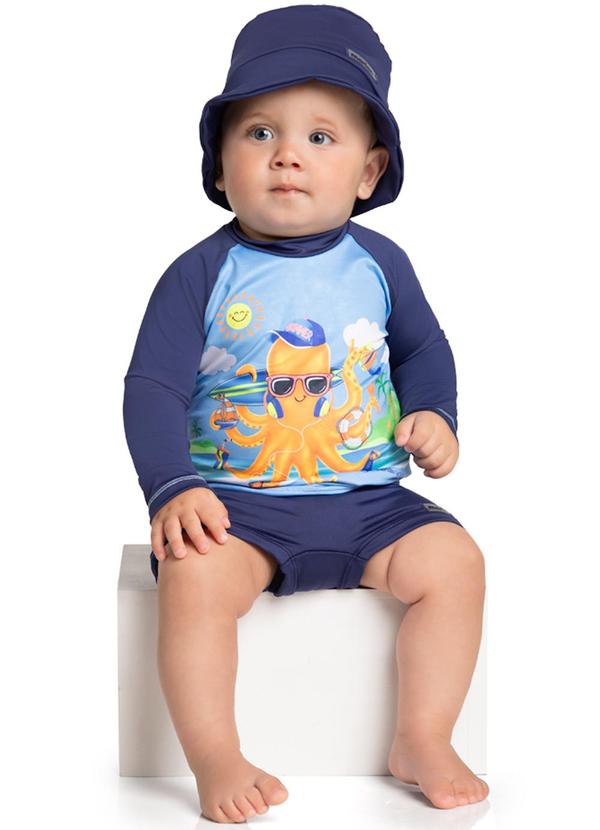 Marlan - Conjunto Camiseta e Sunga Proteção Uv50+ Azul