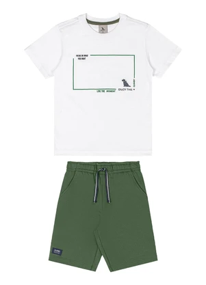 Quimby - Conjunto Camiseta Estampa 3d Bermuda Branco - QUIMBY