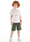 Quimby - Conjunto Camiseta Estampa 3d Bermuda Branco - variação: Branco