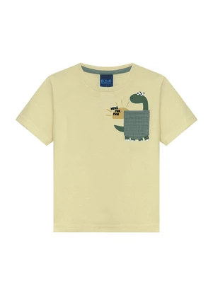 Ddk - Conjunto Camiseta Estampa Dino e Bermuda Marrom - DDK
