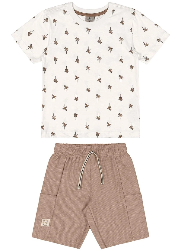 Quimby - Conjunto Camiseta Estampada Bermuda Quimby Branco 2