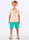 Up Baby - Conjunto Camiseta Estampada Bermuda Branco - variação: Bege