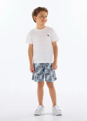 Quimby - Conjunto Camiseta Flamê e Bermuda Bege - QUIMBY