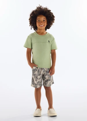 Quimby - Conjunto Camiseta Flamê e Bermuda Verde - QUIMBY