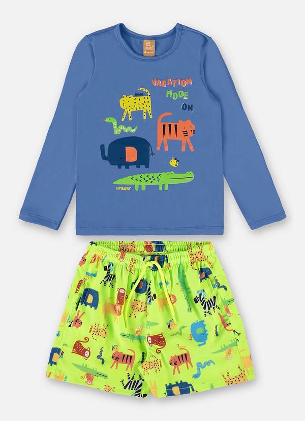 Up Baby - Conjunto Camiseta Fps+50 e Short Azul