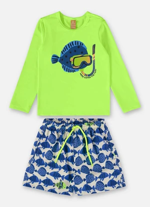 Up Baby - Conjunto Camiseta Fps+50 e Short Verde - UP BABY