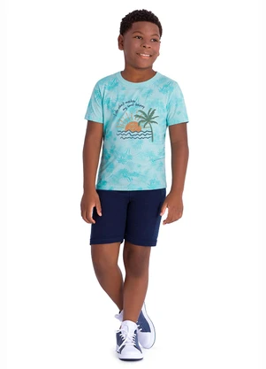 Ddk - Conjunto Camiseta I do What Wakes Azul  - DDK
