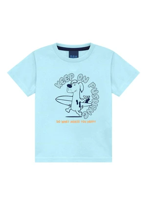 Ddk - Conjunto Camiseta Keep On Pushing e Bermuda Azul - DDK