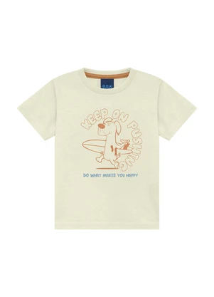 Ddk - Conjunto Camiseta Keep On Pushing e Bermuda Bege - DDK
