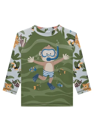 Marlan - Conjunto Camiseta Manga Longa e Sunga Uv Verde - MARLAN