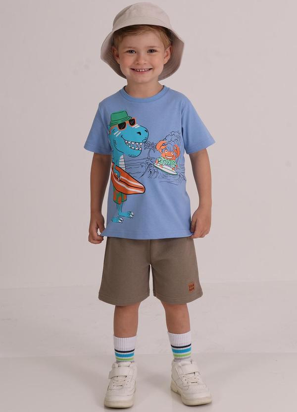 Tink Bink - Conjunto Camiseta Mc e Bermuda Azul Escuro