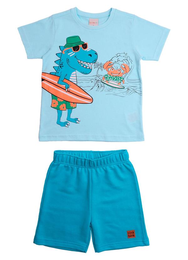 Tink Bink - Conjunto Camiseta Mc e Bermuda Azul 