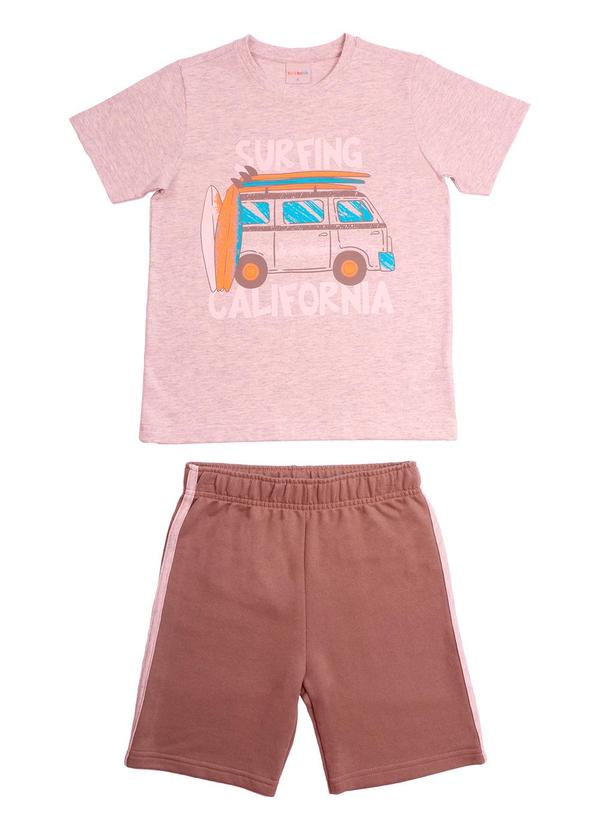 Tink Bink - Conjunto Camiseta Mc e Bermuda Mescla