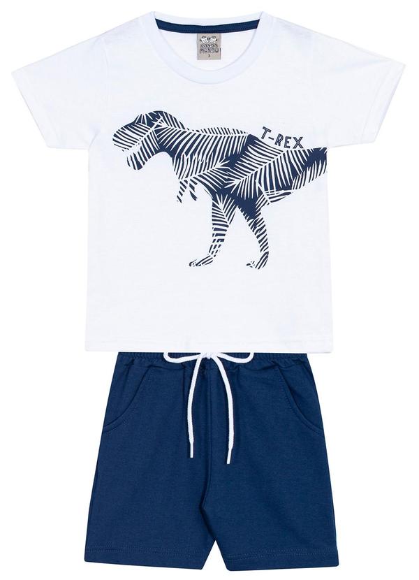 Randa Mundu - Conjunto Camiseta Meia Malha / Bermuda Branco